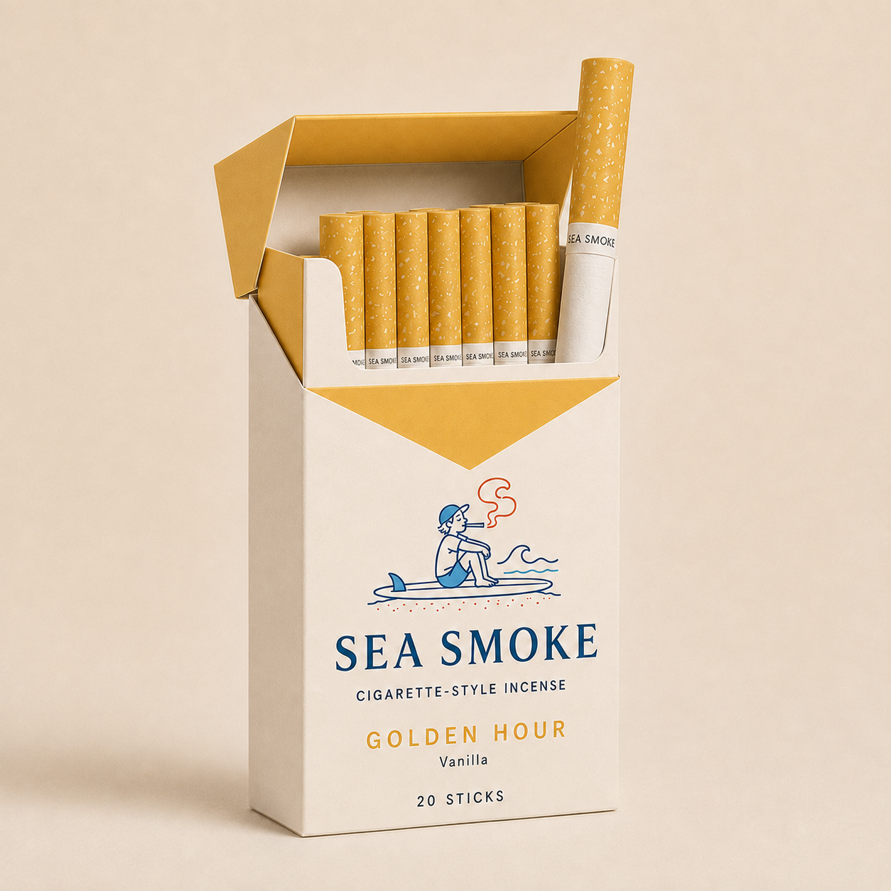 Sea Smoke Golden Hour pack open at an angle